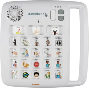 AbleNet QuickTalker 23 - Portable Multi-Message Speech Device with FeatherTouch Technology, 103 Messages, 5 Recording Levels, and Durable Design, AAC Communication Device for Non Verbal Kids & Adults