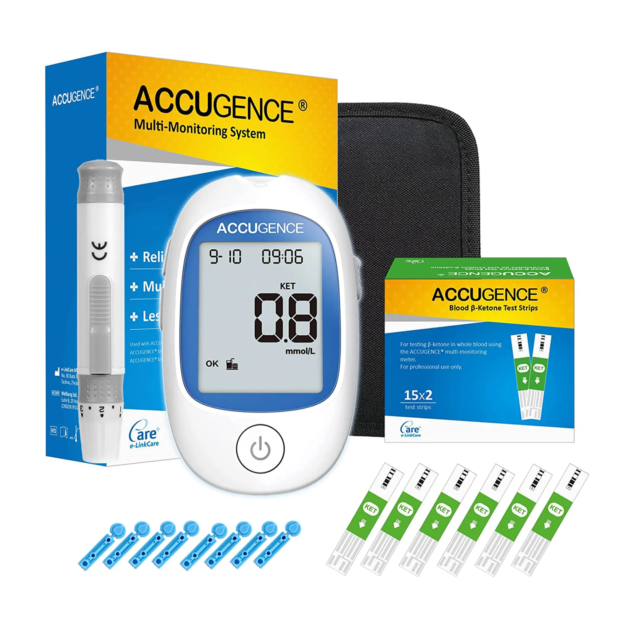 Accugence - Blood Ketone Meter Starter Kit - 30 x Beta-Ketone Strips