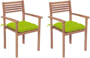 Adirondack Chair Recycled Plastic,Adirondack Chair with Cup Holder,Patio Chairs 2 pcs with Bright Green Cushions Solid Teak WoodFor Gardens, patios, Balconies
