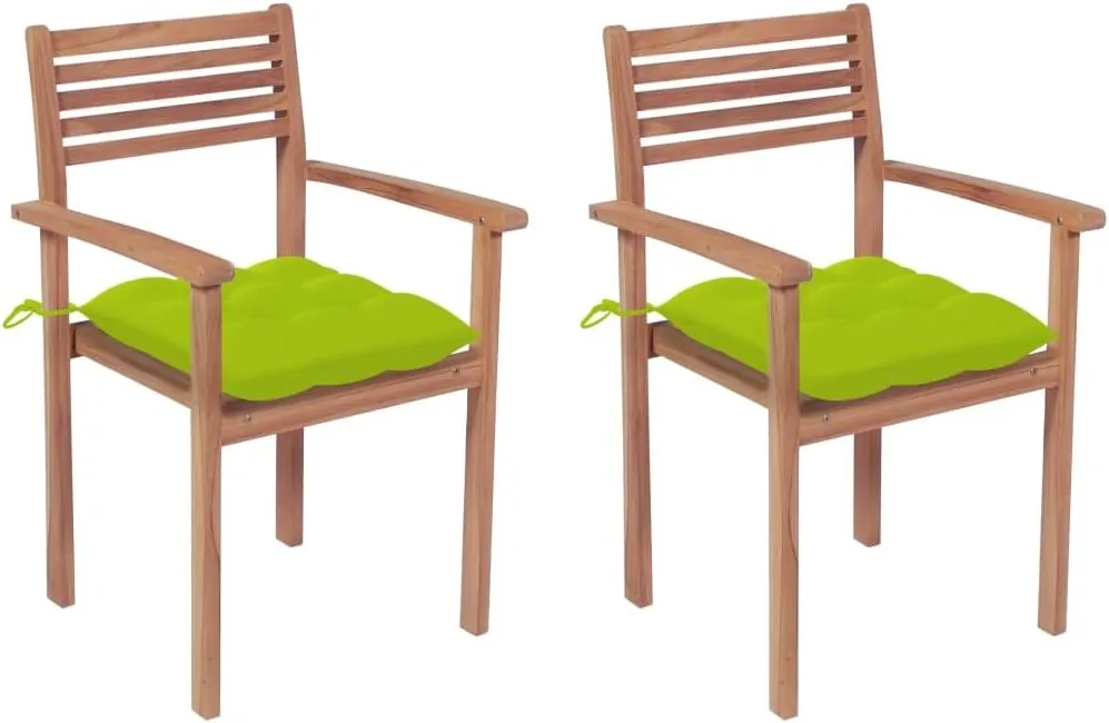 Adirondack Chair Recycled Plastic,Adirondack Chair with Cup Holder,Patio Chairs 2 pcs with Bright Green Cushions Solid Teak WoodFor Gardens, patios, Balconies