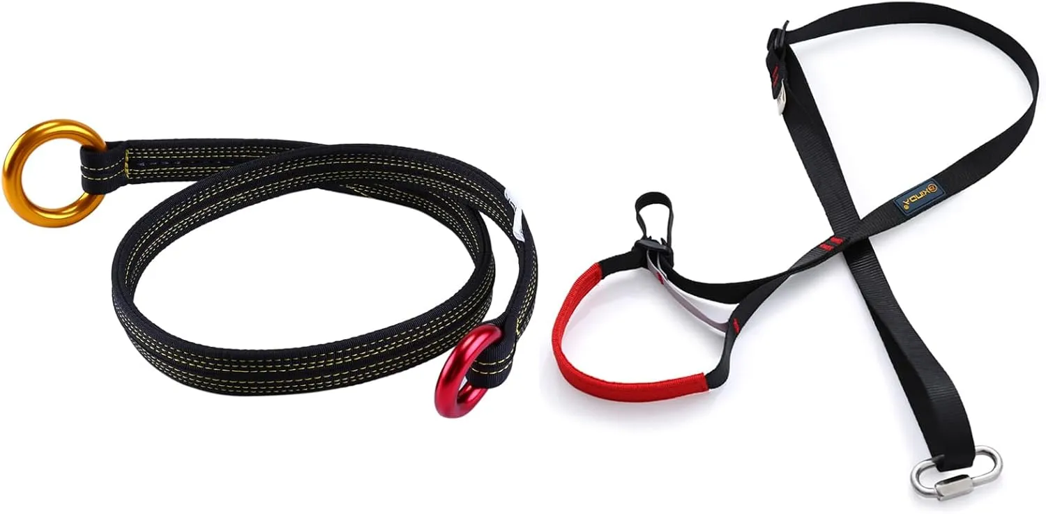 Adjustable Climbing Ascender Friction Saver Sling Foot Loop Ascender Webbing Sling for Outdoor Mountaineering, Rock Climbing, Expedition, Caving, Rescue and Aerial Work