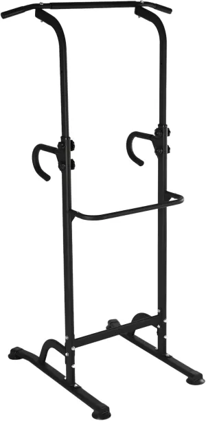 Adjustable Height Power Tower, Multi-Function Pull Up Bar Station Strength Training Fitness Equipment Family Gym Abdomen Chest Arms Exercise Device for Home Gym, 330lbs Strong Load-bearing