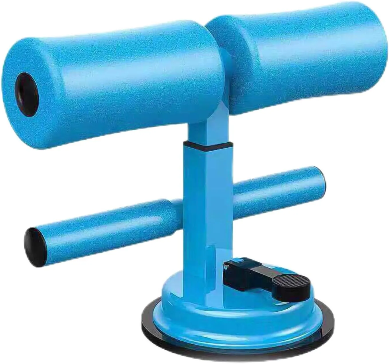 Adjustable Sit Up Assistant Device for Home Fitness, Abdominal Muscle Training with Suction Cup Parallel Bars (Blue)