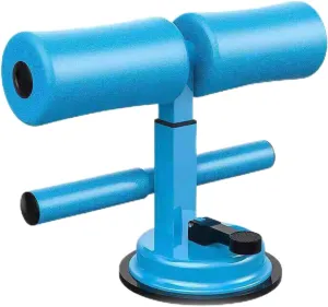 Adjustable Sit Up Assistant Device for Home Fitness, Abdominal Muscle Training with Suction Cup Parallel Bars (Blue)