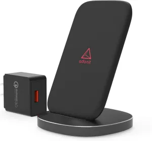 Adonit Wireless Fast Charging Stand   QC3.0 Adapter for Qi Enabled iPhone X/8 Samsung Galaxy S9/S8/PLUS/Note 8/9 - Black