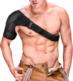 AIRE Shoulder Brace for Men and Women Recovery, Adjustable Shoulder Support for Rotator Cuff, AC Joint Pain Relief, Arm Sling for Injury, Perfect Fit Arm Compression Sleeve (One Size Regular)