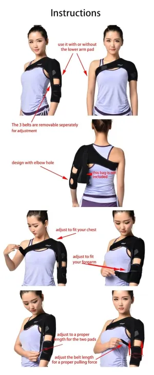 airgoesin Shoulder Brace Support Arm Sling for Stroke Hemiplegia Subluxation Recovery, Left Shoulder