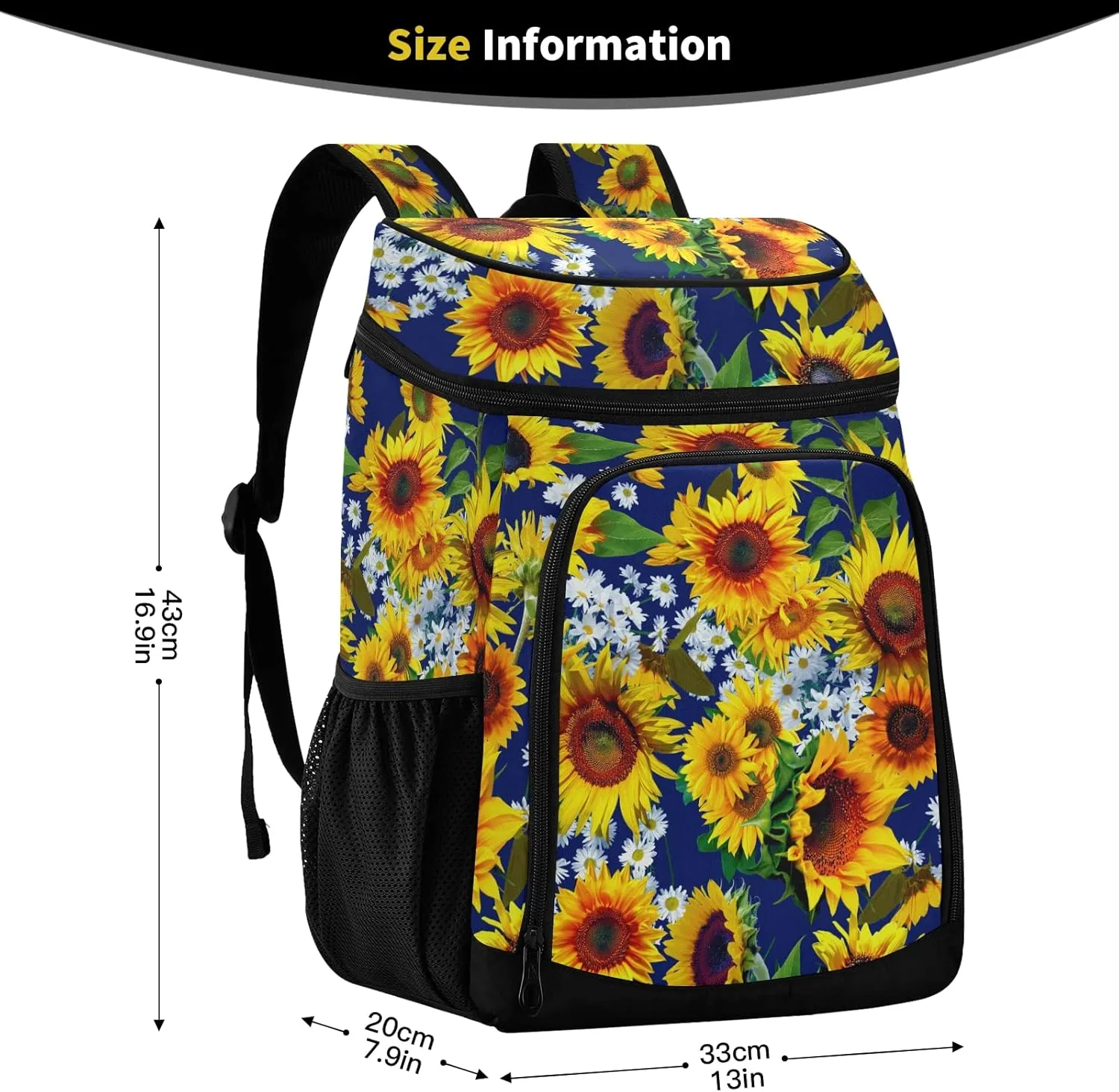 ALAZA Cooler Backpack Reusable Insulated Lunch Bag with Adjustable Shoulder Strap for Women Men Picnic Work College Hiking Camping Office Beach