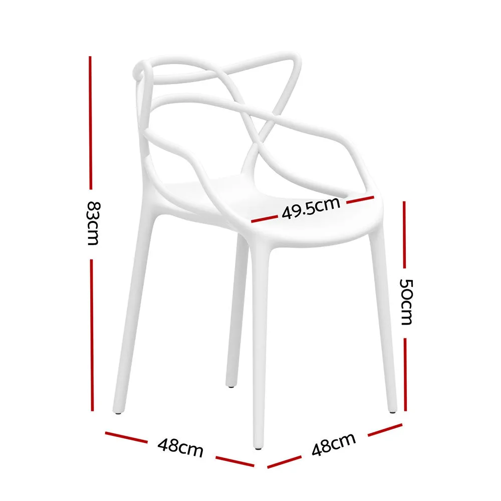Alden (Set of 4) Stackable Outdoor Dining Chairs - White