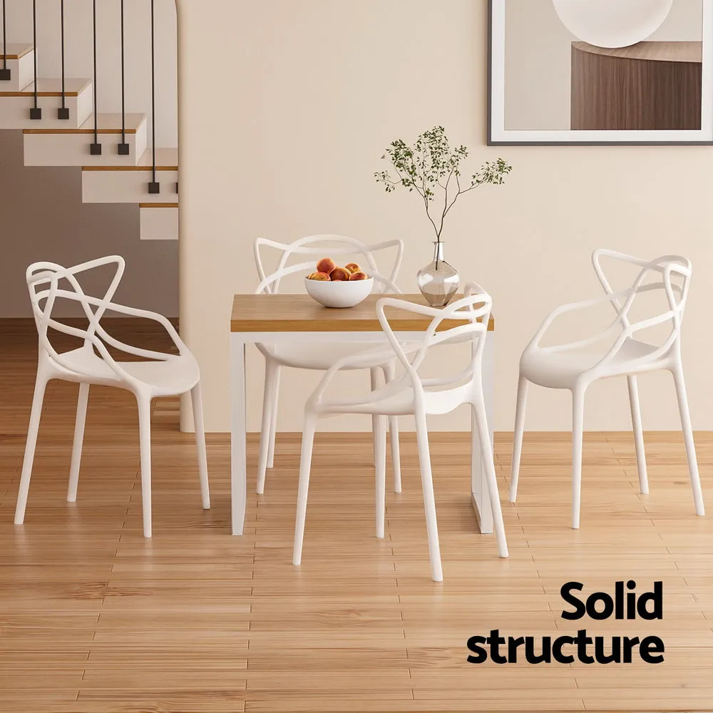 Alden (Set of 4) Stackable Outdoor Dining Chairs - White