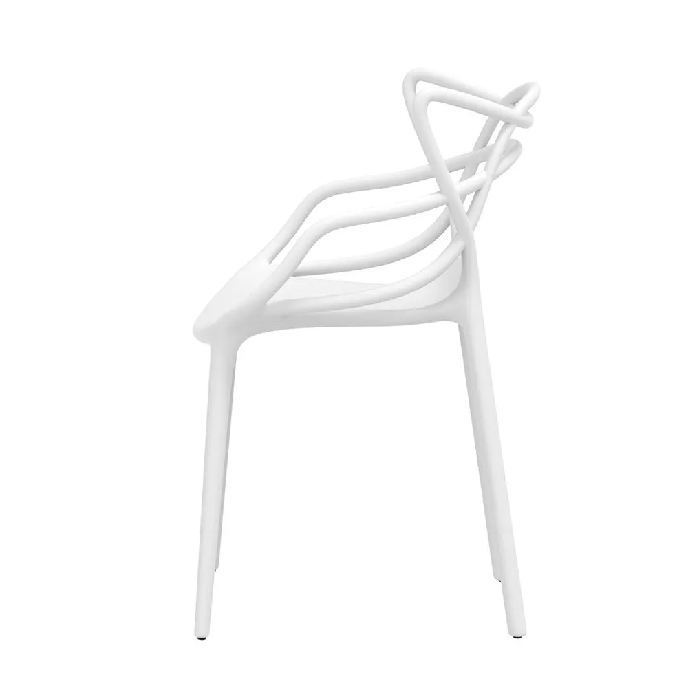 Alden (Set of 4) Stackable Outdoor Dining Chairs - White
