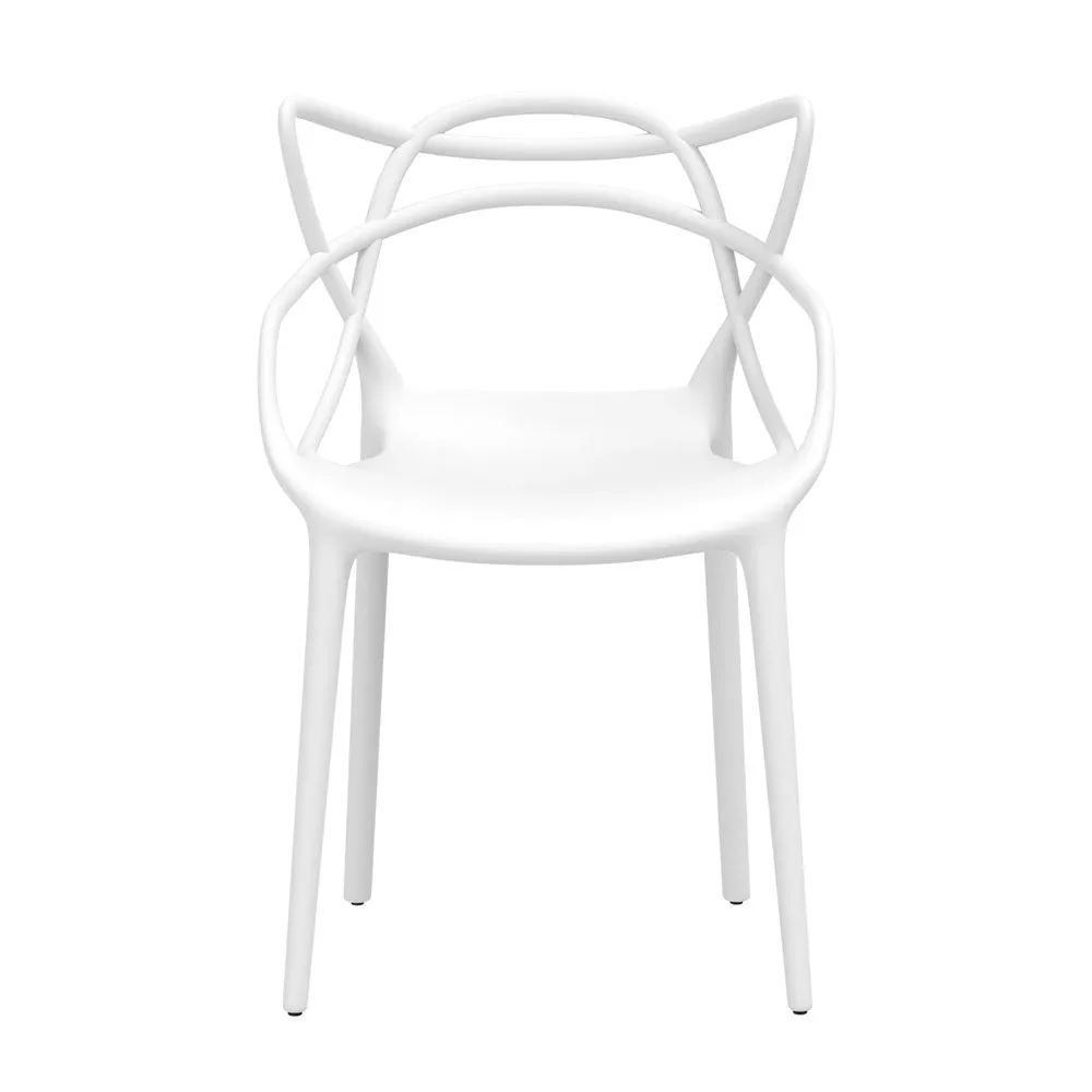 Alden (Set of 4) Stackable Outdoor Dining Chairs - White