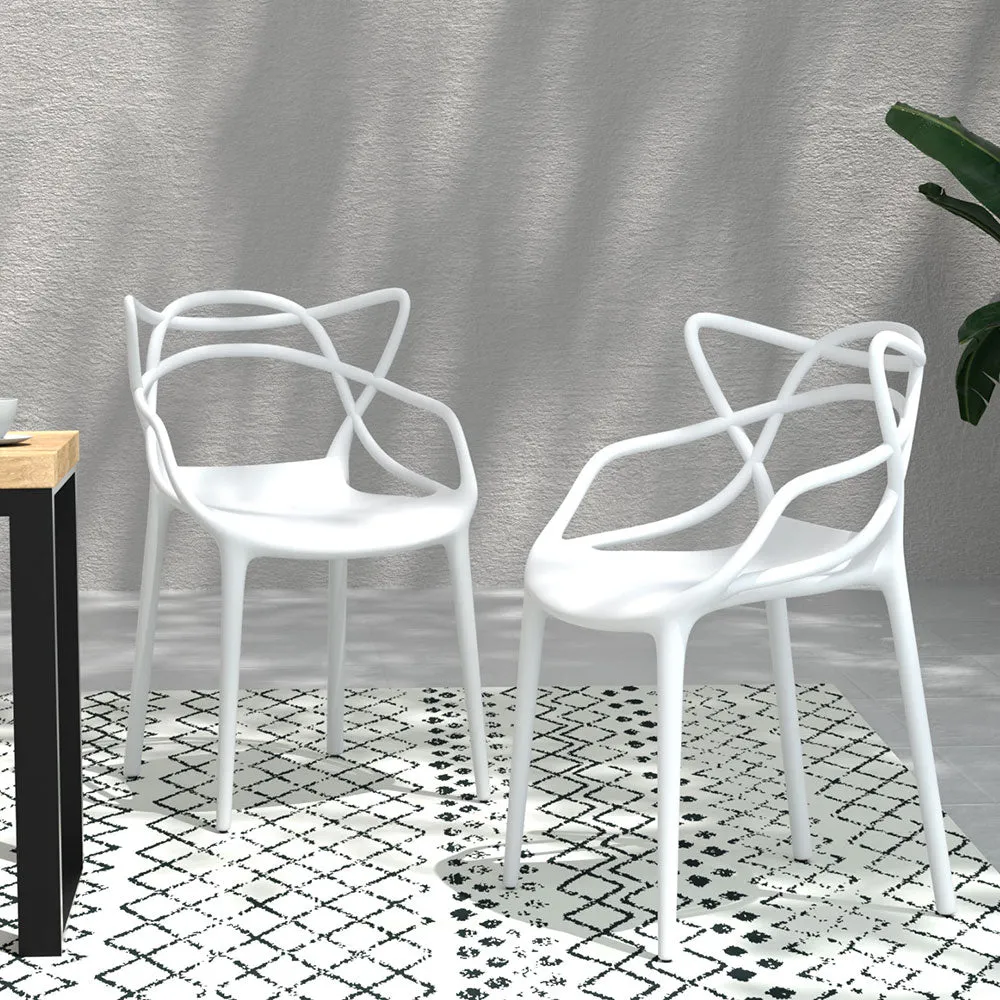 Alden (Set of 4) Stackable Outdoor Dining Chairs - White