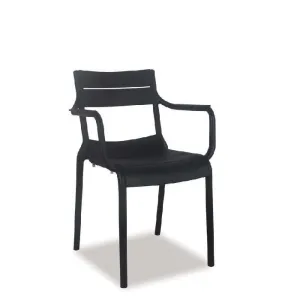 Alfresco Villa Stackable Dining Chair - Gunmetal Grey
