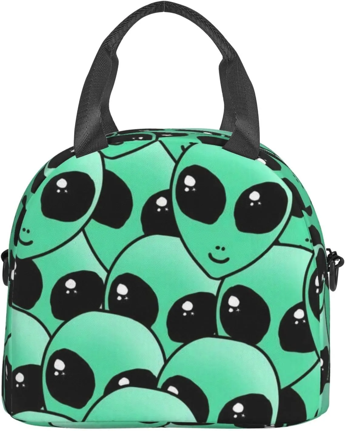 Alien Invasion Lunch Bag Hand Tote Crossbody Insulated Lunch Bag Large Portable Lunch Box