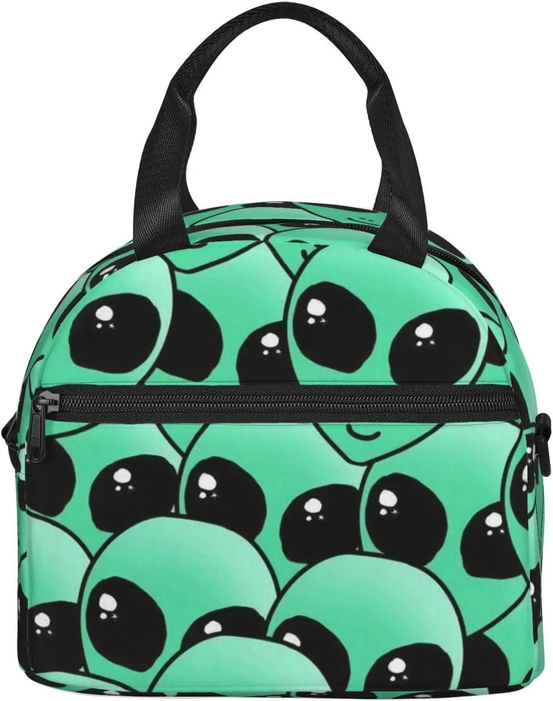 Alien Invasion Lunch Bag Hand Tote Crossbody Insulated Lunch Bag Large Portable Lunch Box