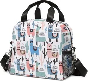 Alpacas Lunch Bag, Reusable Lunch Box Insulated Meal Tote for Kids Women Men Cooler Bag with Shoulder Strap, Durability of Lunch Tote for Work School Picnic, Alpacas…