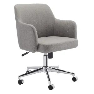 Amazon Basics Modern Home Office Desk Chairs, Adjustable Height, 360 Degree Swivel, 25"D x 23.25"W x 36.25"H, Light Gray