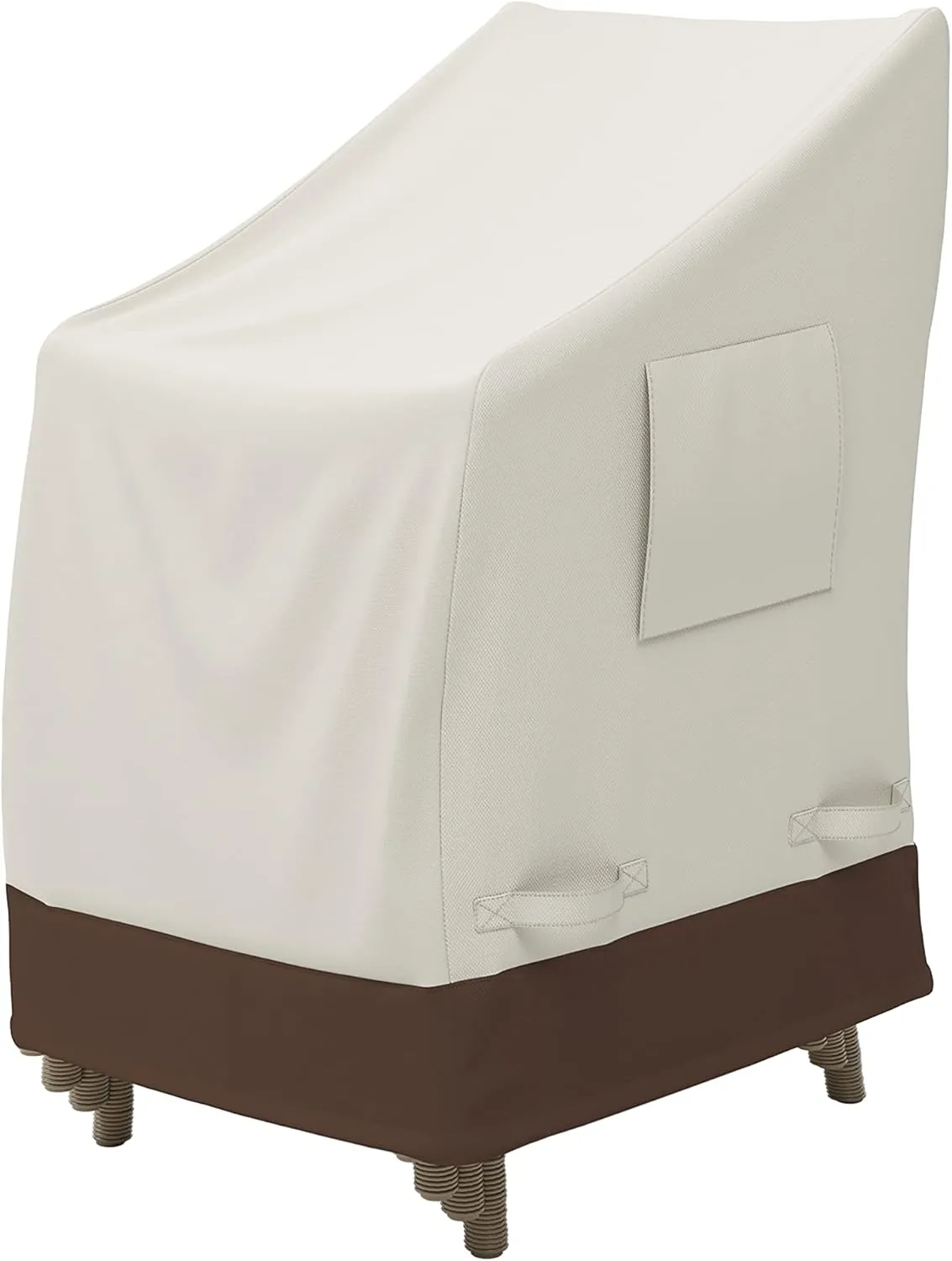 Amazon Basics Outdoor Patio Chair Cover Waterproof, Anti-UV, Durable, Beige/Tan