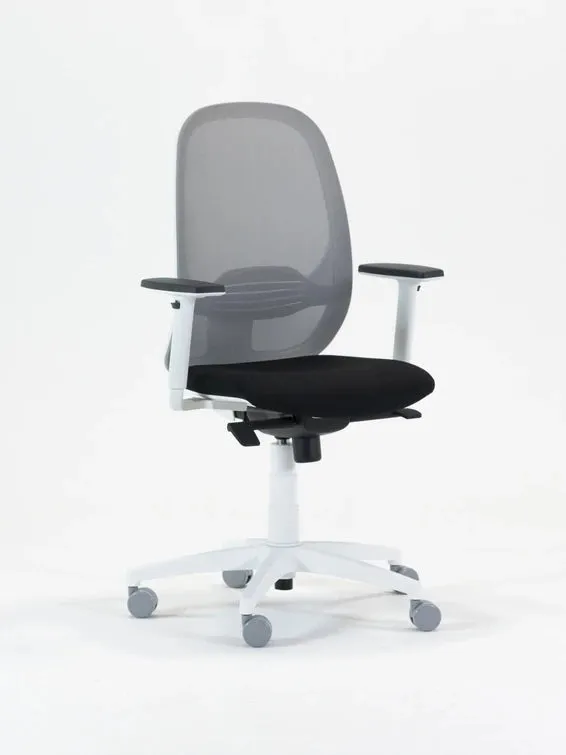 Andy Task Chair with Adjustable Arms - White