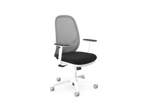 Andy Task Chair with Adjustable Arms - White