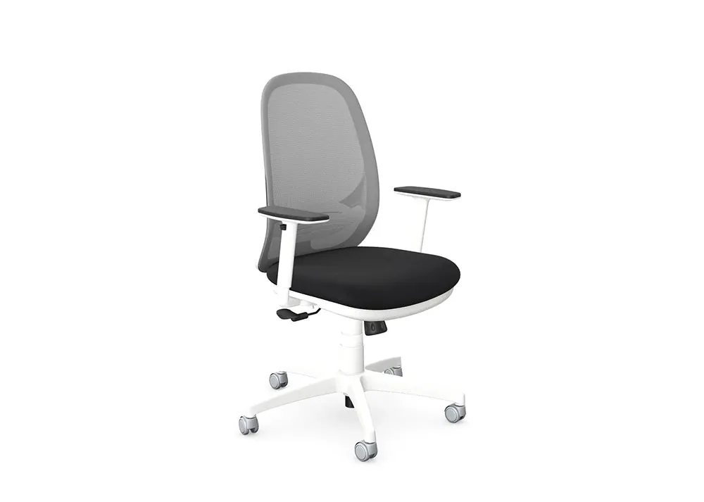 Andy Task Chair with Adjustable Arms - White