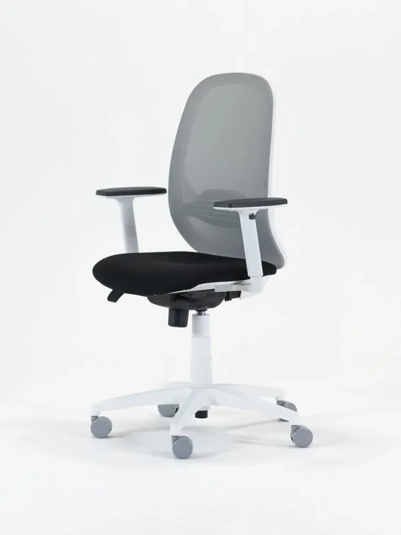 Andy Task Chair with Adjustable Arms - White