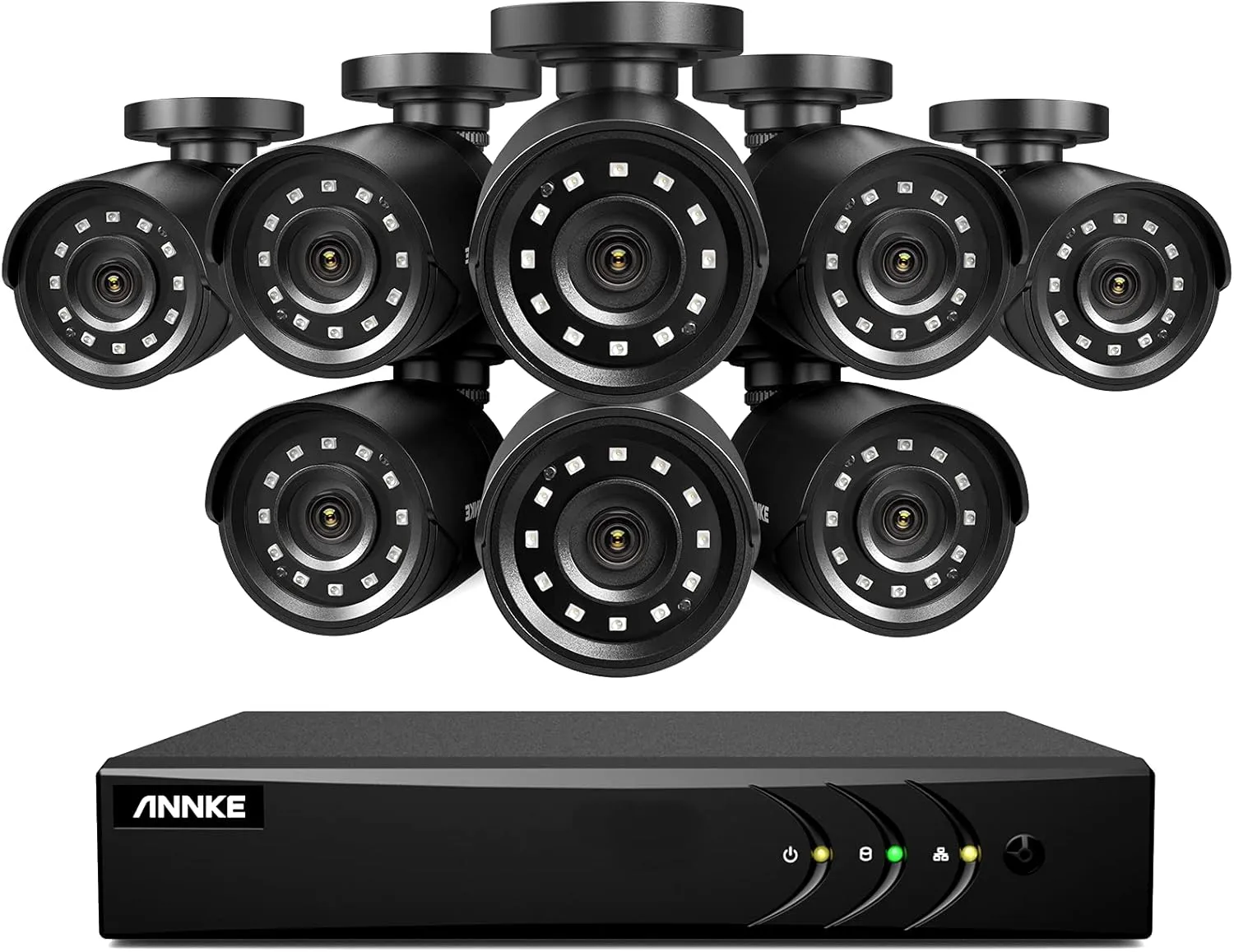 ANNKE 1080P CCTV Camera Security System with AI Human/Vehicle Detection, 5MP Lite H.265 Surveillance DVR and 8 x 1080P HD Weatherproof Camera, Easy Remote View, Smart Playback, IP66, No Hard Drive