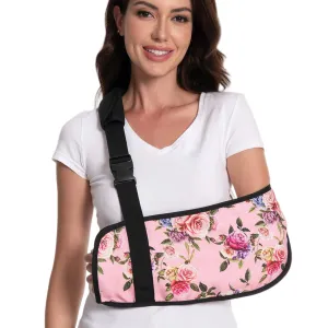 Arm Sling for Broken Arm Torn Rotator Cuff Shoulder Elbow Wrist injury Printed Brace Support for Adults and Women with Elegant Rose
