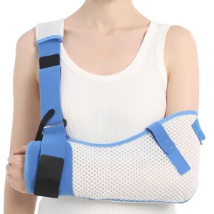 Arm Sling for Shoulder Injury with Waist Strap - Immobilizer Brace Support for Sleeping, Rotator Cuff Surgery (Mesh Version, Left, Small,25-30.5 inch)