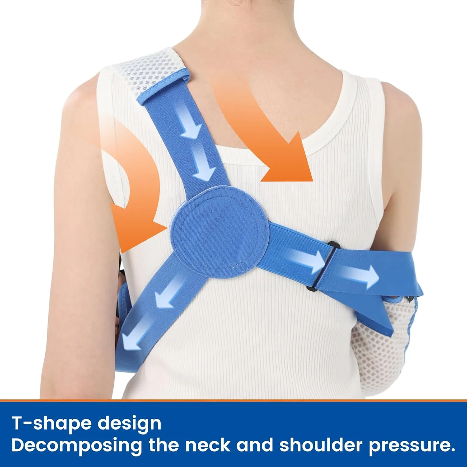 Arm Sling for Shoulder Injury with Waist Strap - Immobilizer Brace Support for Sleeping, Rotator Cuff Surgery (Mesh Version, Left, Small,25-30.5 inch)
