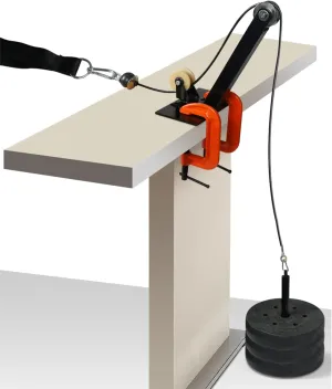 Arm Wrestling Training Pulley System Professional Equipment Fitness Forearm, Wrist Exerciser Strength Develop Machine with Nylon Rope, Black Orange, JR-0084-GE