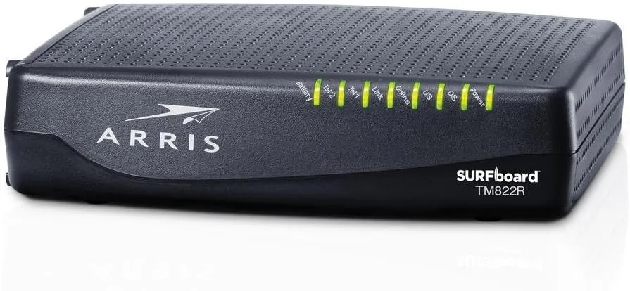 ARRIS SURFboard mAX (8x4) DOCSIS 3.0 Cable Modem, 343 Mbps Max Speed, Xfinity Telephone Capable for 2 Lines, Certified for Comcast Xfinity Only (TM822R)