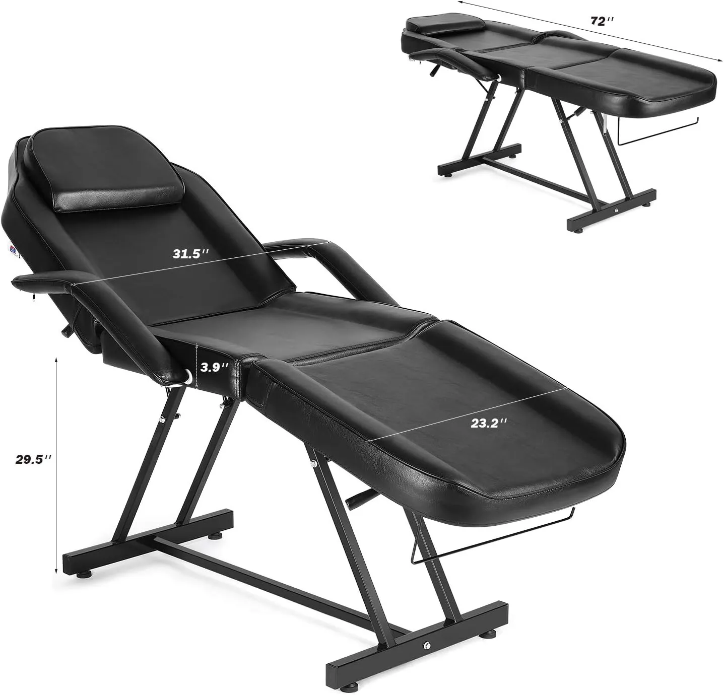 Artist hand Facial Bed Massage Table Adjustable Tattoo Chair W/Free Barber Bed Spa Chair Salon Massage Equipment Tattoo Bed Salon Chair with Tattoo Stool