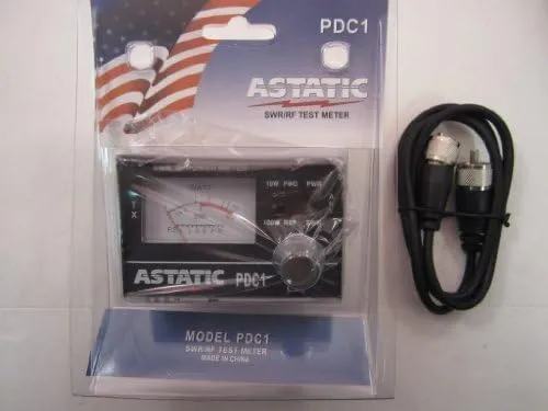 ASTATIC PDC1 100 Watt SWR/RF TEST METER W/ Workman 3 foot jumper CX-3-PL-PL