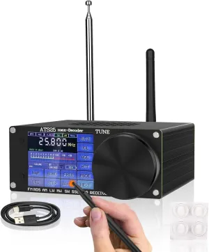 ATS-25MAX Decoder Si4732 SDR Radio Receiver,Portable 4.17 Version All Band Shortwave Radio,Adds CW RTty Decoding Function,WiFi Function,4000mAh Battery Bandpass Filter,FM LW (MW SW) and SSB