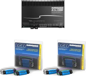 Audiocontrol D-5.1300 High Power DSP Multi-Channel Amplifier with Accubass with 2 Pairs AudioControl AC-LGD Load generating Devices for AudioControl Processors