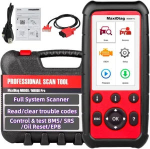 Autel MaxiDIAG MD808 Pro OBD2 Scanner All System Diagnostic Scan Tool Battery Reset Registration Parking Brake Pad Relearn SAS/SRS/ABS/EPB/BMS Better MaxiCheck Pro MD806 MD808 MD805 MD802