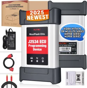 Autel MaxiFlash Elite VCI J2534 Pass-Thru ECU Programming Tool, 2025 Multi-Protocol PassThru Interface, Work with Autel MaxiSYS Elite II Elite MS908 MS908S Pro II MS908CV II MK908P MK908 Pro II & P-C