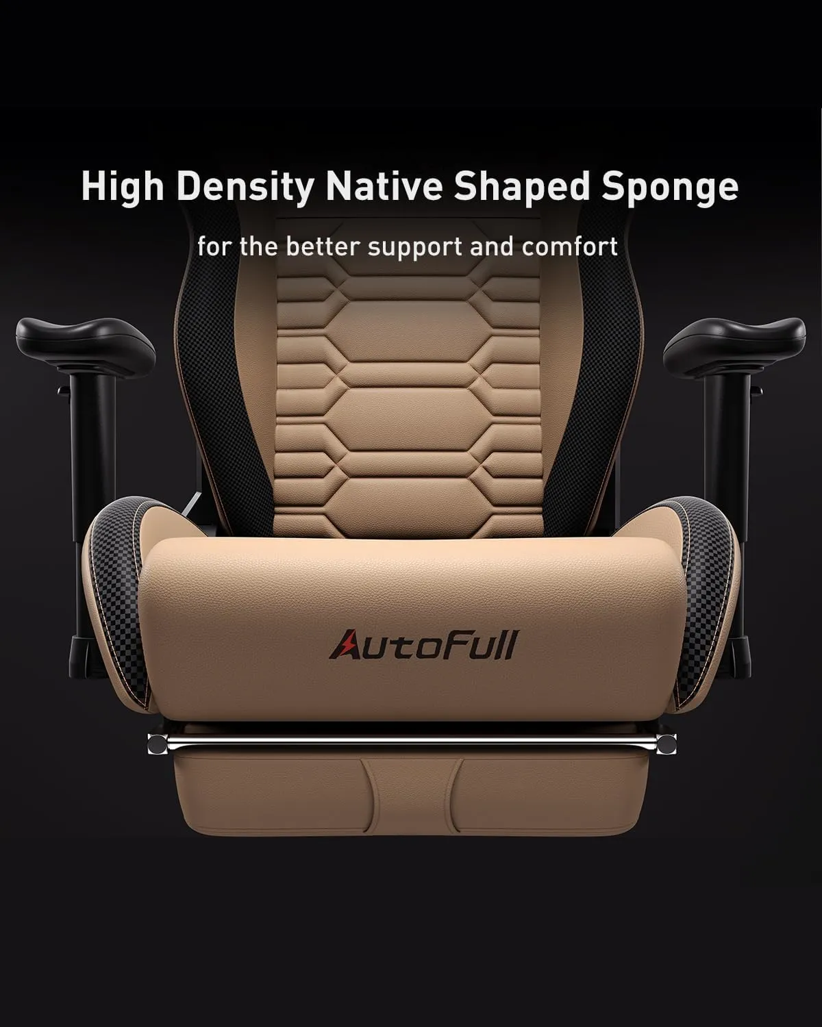 AutoFull C3 Gaming Chair, Racing Style Gaming Chair with Ergonomic Lumbar Support,Adjustable High Back PU Leather PC Chair with Footrest,Brown
