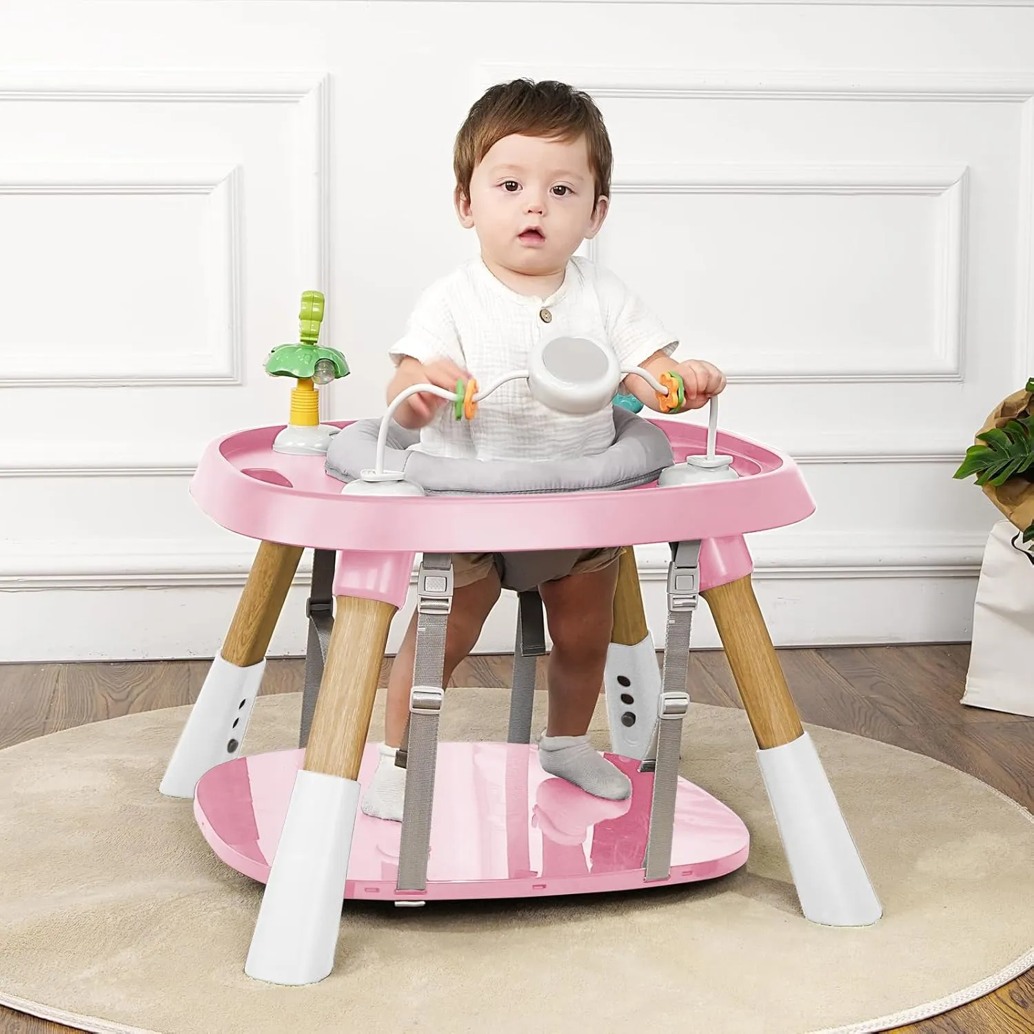 Baby High Chair, 15 in 1 Convertible High Chairs for Babies and Toddlers, Easy Clean High Chair for Baby, Babies Feeding Chair for 6-72 Months(Pink)
