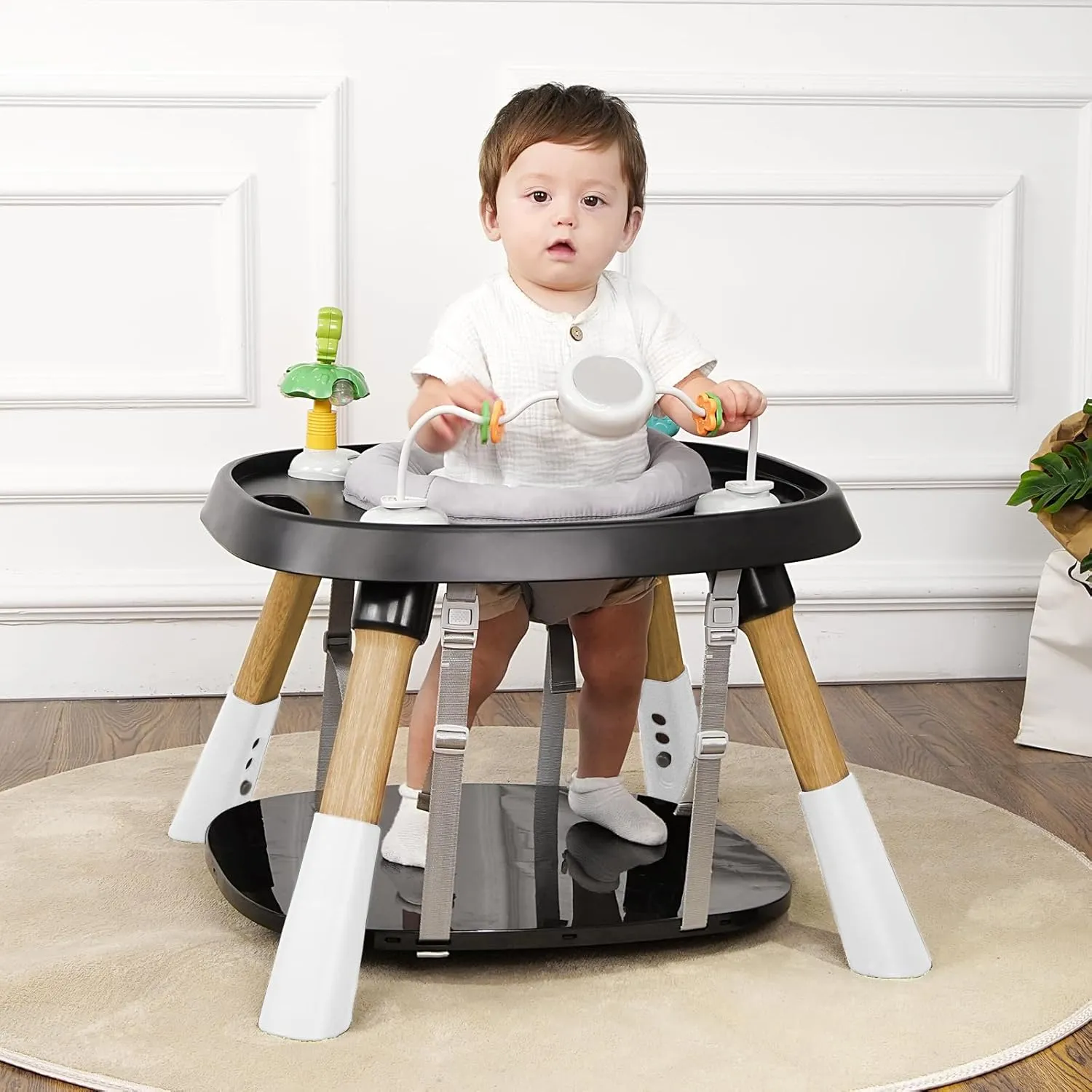 Baby High Chair, 15 in 1 Convertible High Chairs for Babies and Toddlers, Easy Clean High Chair for Baby, Baby Feeding Chair for 6-72 Months(Black)