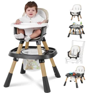 Baby High Chair, 15 in 1 Convertible High Chairs for Babies and Toddlers, Easy Clean High Chair for Baby, Baby Feeding Chair for 6-72 Months(Black)
