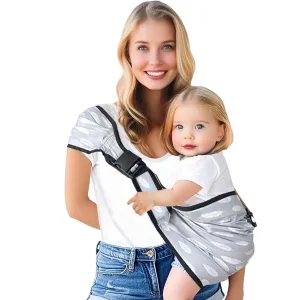 Baby Sling Carrier with Hip Seat - Adjustable & Safety Certified, Ergonomic Non-Slip Design for Newborn to Toddler (0-36 Months) -Carrying 8-35lbs Gray Feather