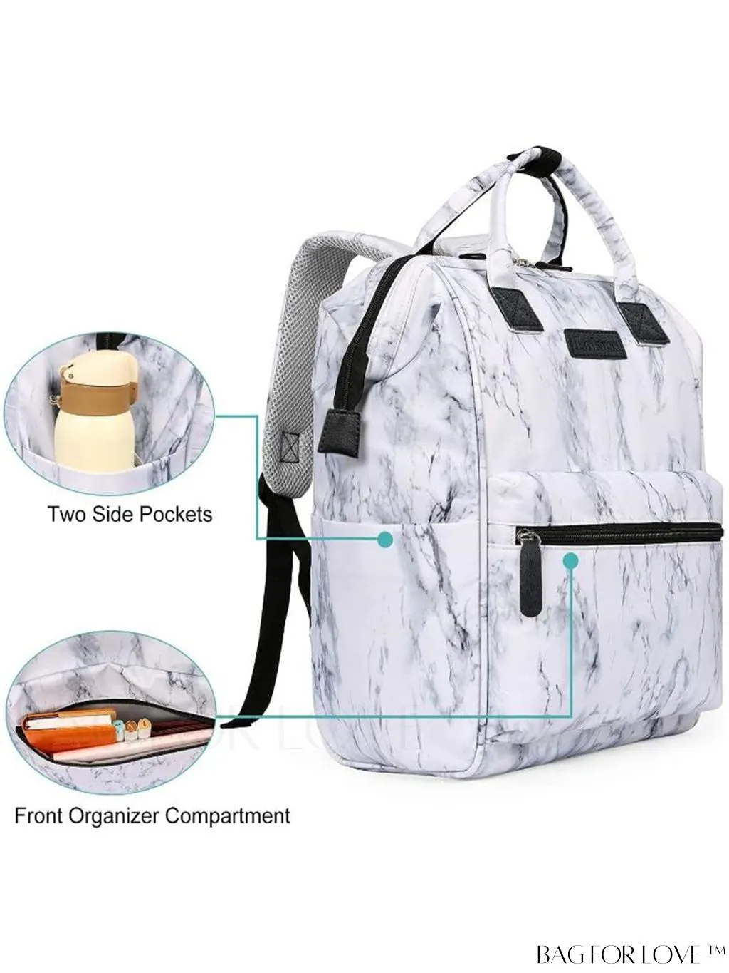 BagForLove - 15.6-Inch Laptop Backpack: Water-Resistant, USB Charging Port, Ideal for Business Travel & College