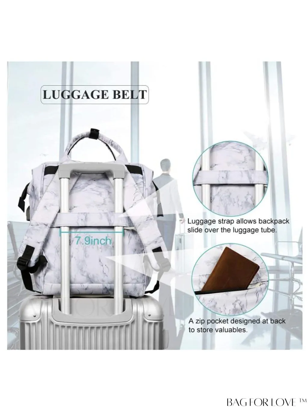 BagForLove - 15.6-Inch Laptop Backpack: Water-Resistant, USB Charging Port, Ideal for Business Travel & College