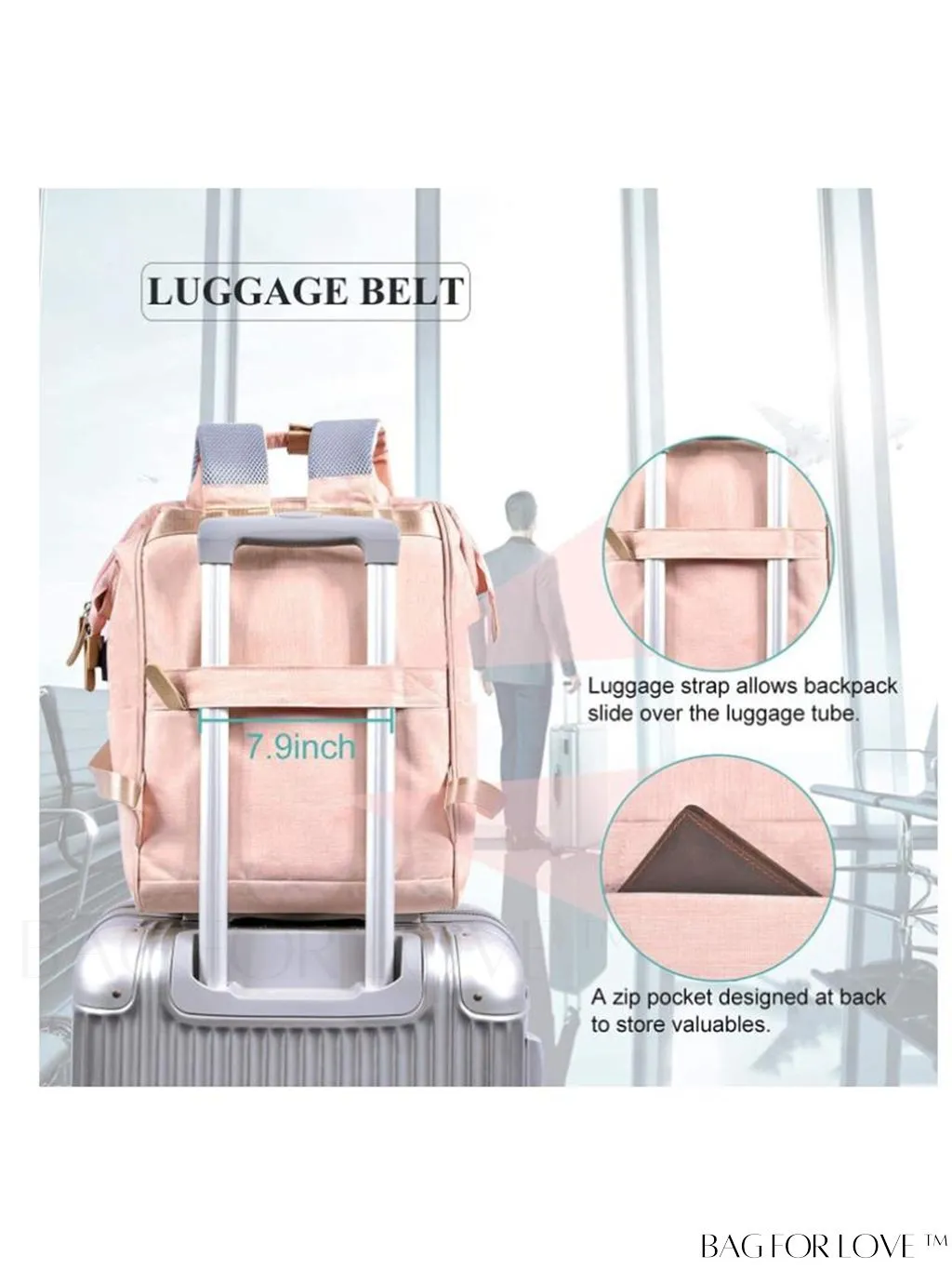 BagForLove - 15.6-Inch Laptop Backpack: Water-Resistant, USB Charging Port, Ideal for Business Travel & College