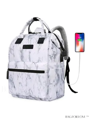 BagForLove - 15.6-Inch Laptop Backpack: Water-Resistant, USB Charging Port, Ideal for Business Travel & College