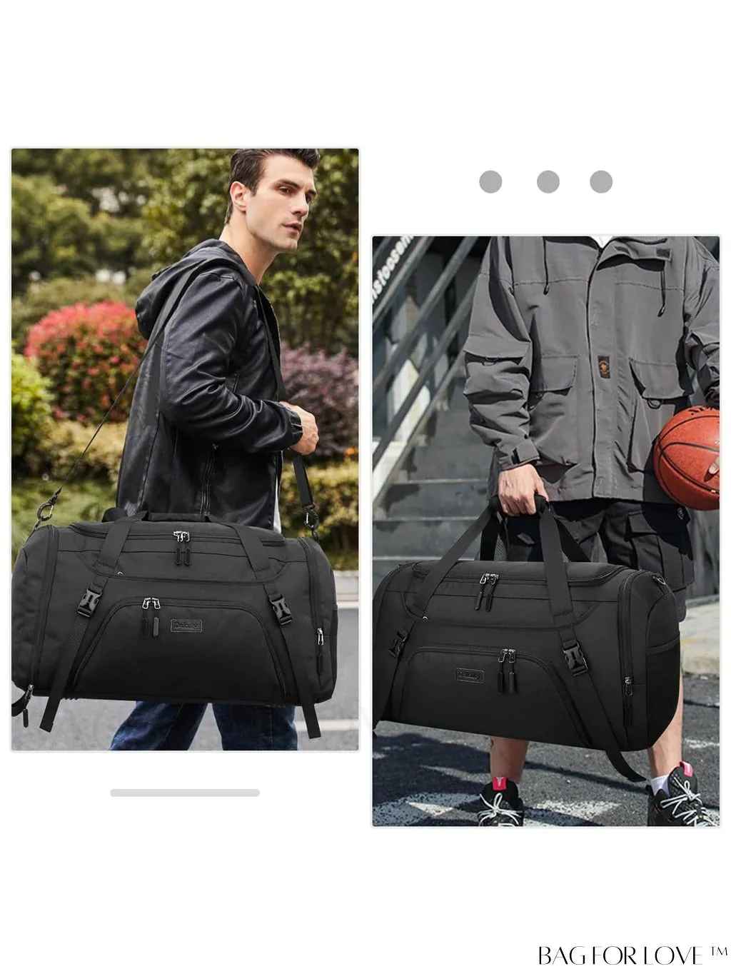 BagForLove - 40L Waterproof Gym Duffle Bag for Women & Men - Travel Sports Bag with Shoe Compartment & Wet Pocket