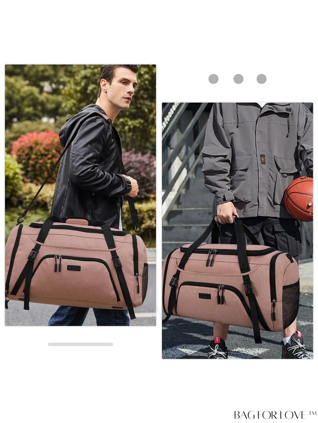 BagForLove - 40L Waterproof Gym Duffle Bag for Women & Men - Travel Sports Bag with Shoe Compartment & Wet Pocket